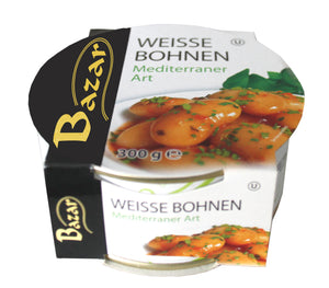 Bazar Weiße Bohnen mediterraner Art 300 g – Packung, Vorderseite