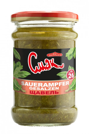 Cmak gesalzener Sauerampfer 295 g – Glas, Vorderseite