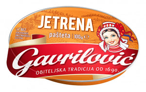 Gavrilović Jetrena pašteta, pork liver spread 100 g – can, front