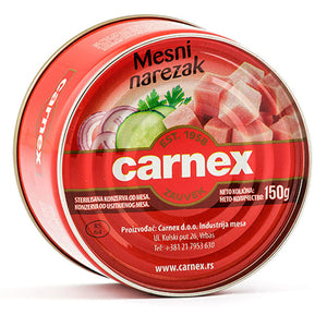 Carnex Mesni narezak, pork luncheon meat 150 g – can, front