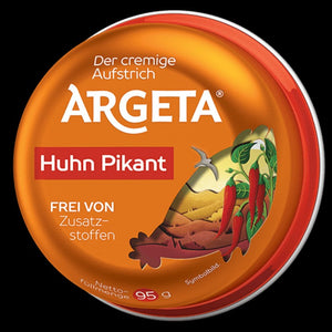 Argeta, spicy chicken spread 95 g – can, front