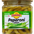 Suntat, scharfe Peperoni 195 g – Glas, Vorderseite