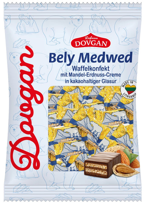 DOVGAN – Doces de Wafer com Creme de Amêndoa e Amendoim (Bely Medwed), 200 g