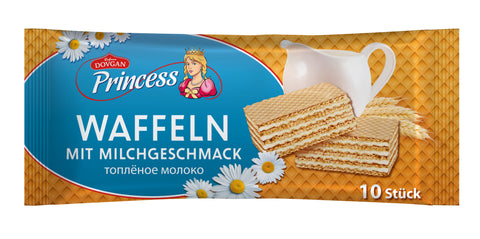 Princess wafers com recheio de leite 150 g – embalagem, frente