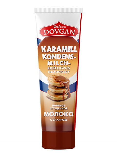 Dovgan preparado lácteo condensado caramelizado 150 g – bisnaga, frente