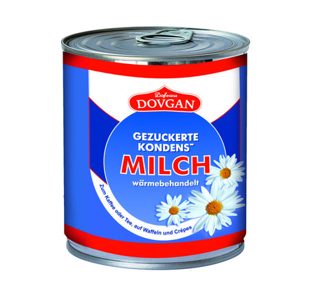 Dovgan Sgushchonka, leite condensado açucarado 397 g – embalagem, frente
