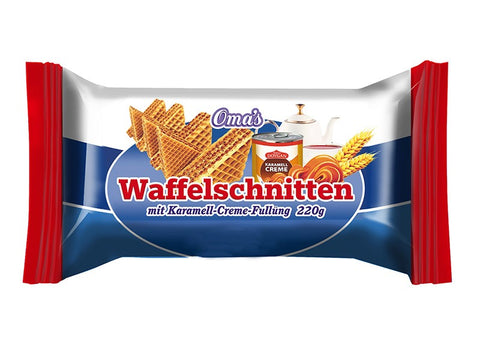 Dovgan wafers Oma's com creme de caramelo 220 g – embalagem, frente