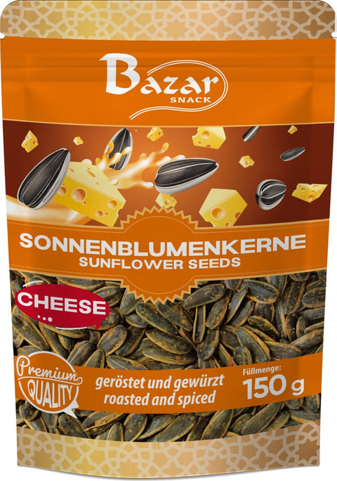 Bazar sementes de girassol sabor a queijo 150 g – embalagem, frente