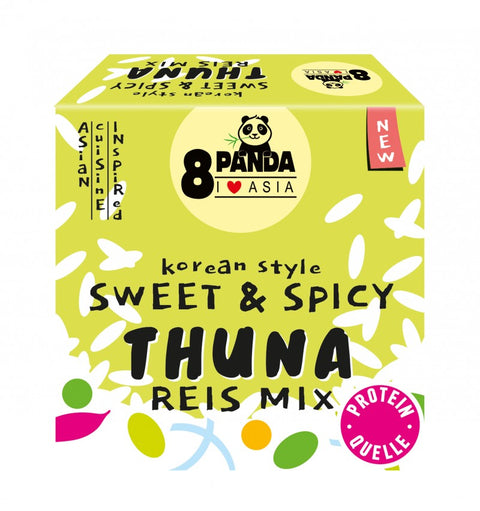 8 Panda Sweet & Spicy, atum com arroz 160 g – lata, frente