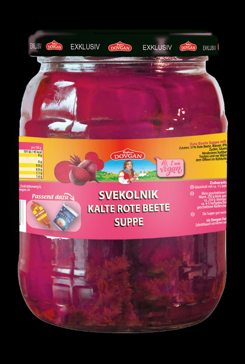 Dovgan Borschtsch, kalte Rote-Bete-Suppe 490 g – Packung, Vorderseite