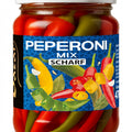 Bazar scharfer Peperoni-Mix 470 g – Glas, Vorderseite