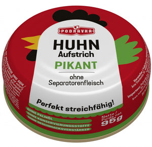 Podravka spicy chicken meat spread 95 g – can, front