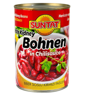 Suntat Kidneybohnen in Chilisauce 400 g – Packung, Vorderseite