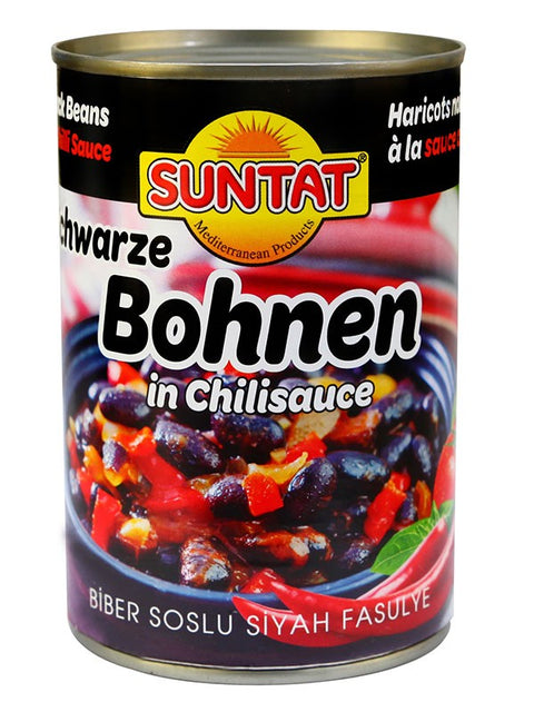 Suntat feijão preto com chili 400 g – embalagem, frente