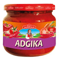 Dovgan Adjika, molho picante de tomate e pimento 380 ml – frasco, frente