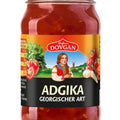 Dovgan Adschika, scharfe Tomatensauce georgischer Art 212 g – Glas, Vorderseite