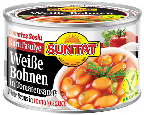 Suntat feijão branco com tomate 400 g – embalagem, frente