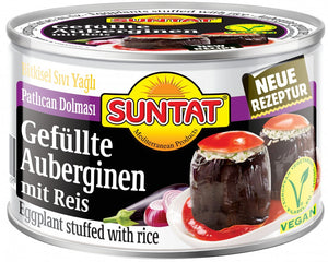 Suntat, gefüllte Auberginen mit Reis 350 g – Glas, Vorderseite