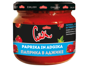 Cmak gebratene Paprika in Adschika 345 g – Glas, Vorderseite