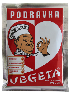 Podravka Vegeta, Würzmischung 75 g – Beutel, Vorderseite
