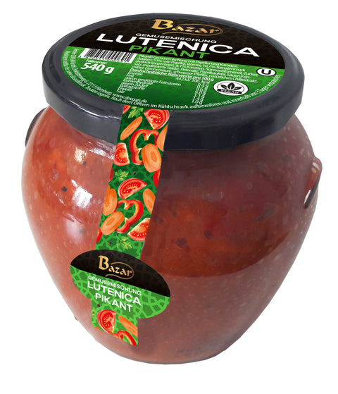 Bazar Lutenica, pasta de legumes condimentada 540 g – frasco, frente