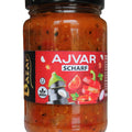 Bazar Ajvar, Paprikapaste scharf 350 g – Glas, Vorderseite