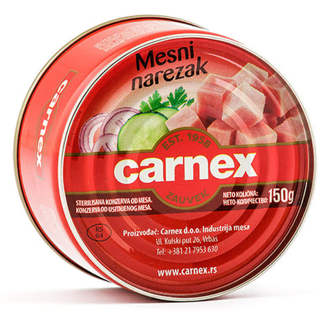 Carnex Mesni narezak, carne de almoço de porco 150 g – lata, frente