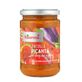 Răureni Zacuscă picantă, spicy vegetable spread with aubergines 300 g – jar, front