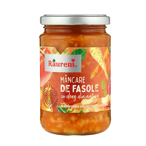 Răureni Mâncare de fasole, prato de feijão com legumes 300 g – frasco, frente