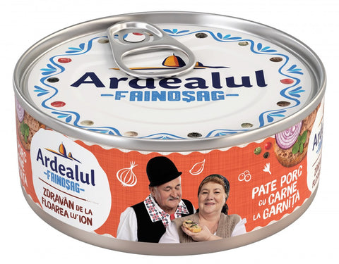 Ardealul Floarea, pasta de fígado de porco com carne frita 100 g – lata, frente