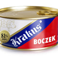 Krakus Boczek, Schweinespeck 300 g – Dose, Vorderseite