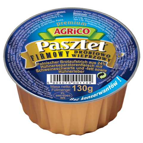 Agrico – Patê de Aves (Pasztet drobiowy), 130 g