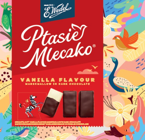 Wedel – Vanilla-Flavoured Marshmallow in Dark Chocolate (Ptasie Mleczko), 340 g