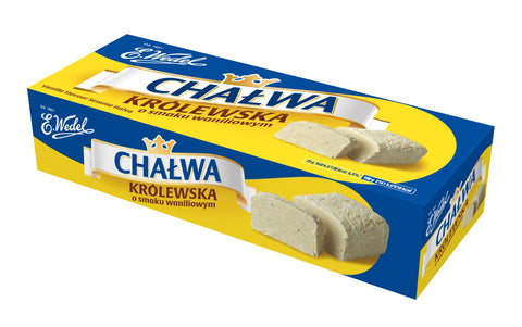 Wedel Chałwa Królewska, Sesam-Halva mit Vanillegeschmack 250 g – Packung, Vorderseite