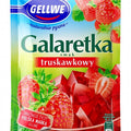 Gellwe Galaretka, Geleedessert mit Erdbeergeschmack 72 g – Packung, Vorderseite