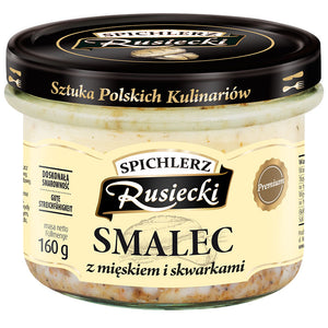 Rusiecki Smalec staropolski z mięskiem, Schmalzfleisch 160 g – Dose, Vorderseite