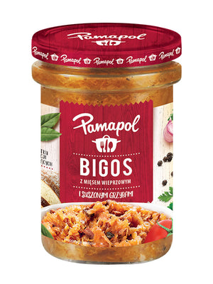 Pamapol Bigos, Sauerkrauteintopf mit Wurst 500 g – Packung, Vorderseite
