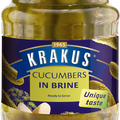 Krakus Salzdillgurken im Aufguss 630 g – Glas, Vorderseite