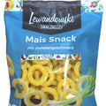 Lewandowski Maissnack mit grünem Zwiebelgeschmack 70 g – Packung, Vorderseite