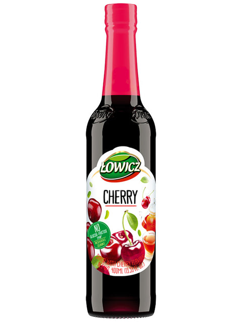 Łowicz Sirup mit Kirschgeschmack 400 ml – Flasche, Vorderseite