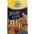 Tago Rurki waflowe, canudos de wafer sabor a baunilha 260 g – embalagem, frente