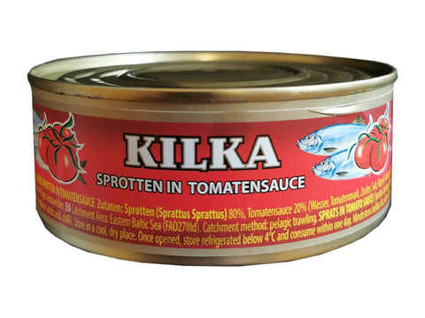 Sojus Kilka, Sprotten in Tomatensauce 240 g – Dose, Vorderseite