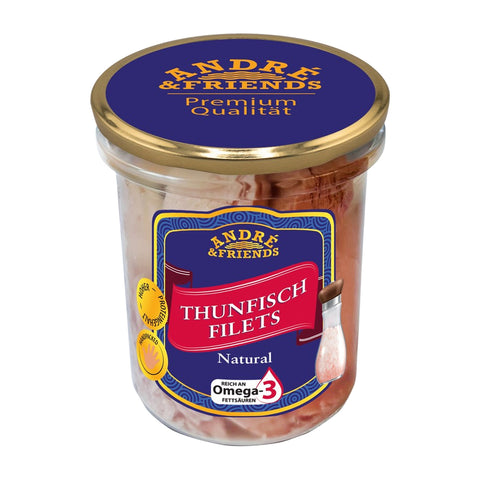 Andre's Fish & Friends - Thunfischfilets in Wasser - Karton 12 × 180 g