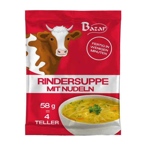 Bazar - Rindersuppe mit Nudeln - Karton 30 × 58 g