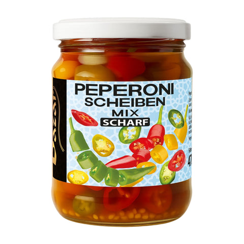 Bazar - Scharfe Peperonischeiben, Jalapeño-Mix - Karton 12 × 470 g