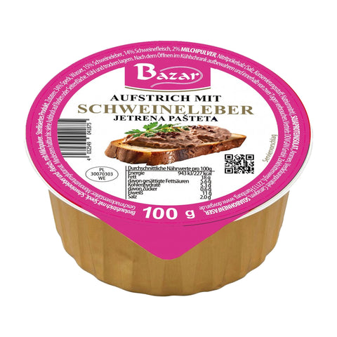 Bazar - Jetrena pašteta (Leberaufstrich) - Karton 12 × 100 g