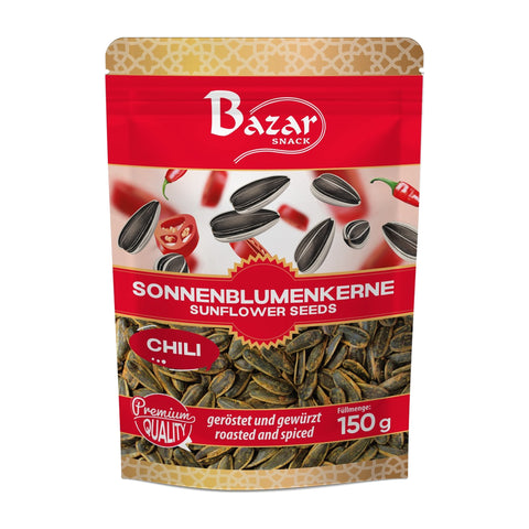 Bazar - Sonnenblumenkerne mit Chili - Karton 12 × 150 g