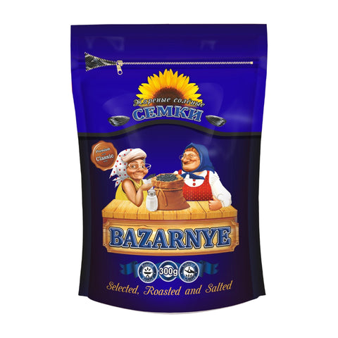 Bazarnye - Geröstete, gesalzene Sonnenblumenkerne - Karton 18 × 300 g