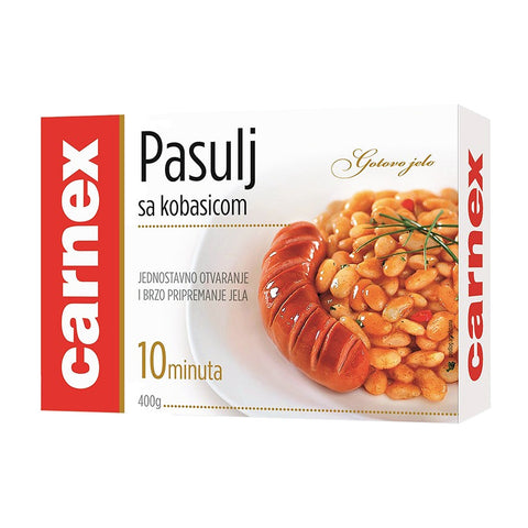 Carnex - Pasulj (Weiße Bohnen mit Würstchen) - Karton 15 × 400 g