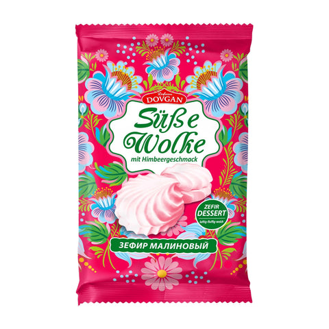 DOVGAN - Schaumzuckerware mit Himbeer-Vanillegeschmack (Zefir) - 10 × 240 g